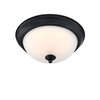 Westinghouse Fixture Ceiling LED Dimmable Flush-Mount 15W Trad 11In, Matte Black Frosted Glass 6118600